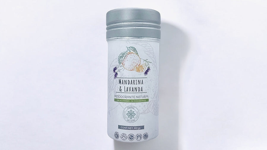 Desodorante natural de mandarina en envase de aluminio: fresco, ecológico y eficaz