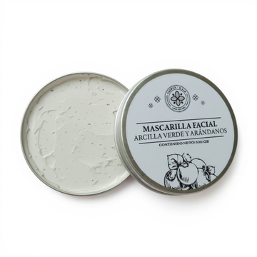 Mascarilla Facial Arcilla Verde y Arándanos 100gr