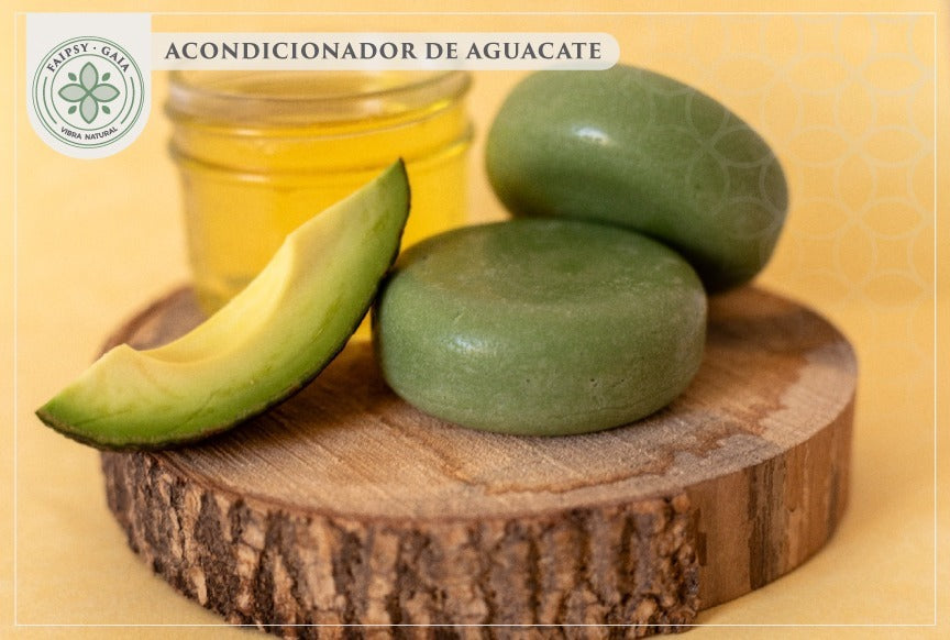 Acondicionador sólido de aguacate. Nutre, suaviza y fortalece el cabello deshidratado. Rico en vitaminas. Vegano y casero.