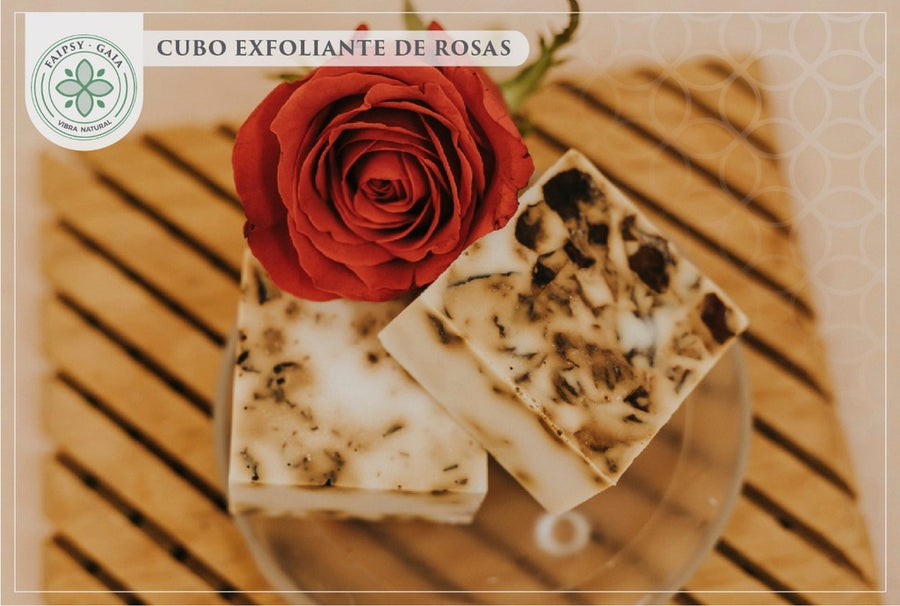 Cubo Exfoliante de Rosas