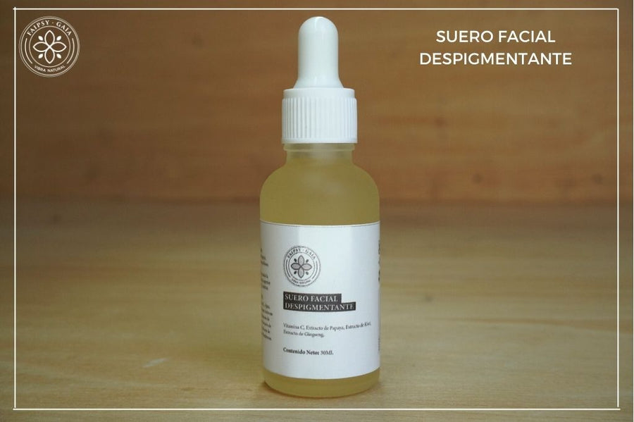 suero facial despigmentante en gotero con formula 100% natural y amigable con el medio ambiente.