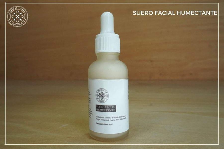 Serum humectante natural con ácido hialurónico y probióticos. Hidrata, suaviza y rejuvenece la piel seca y deshidratada gotero con 30 ML